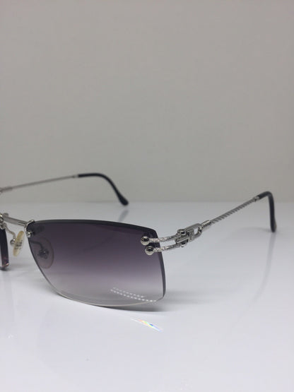 Vintage Fred Lunettes Orcade F4 Rimless Sunglasses Silver Sunglasses - Super Vision Optical