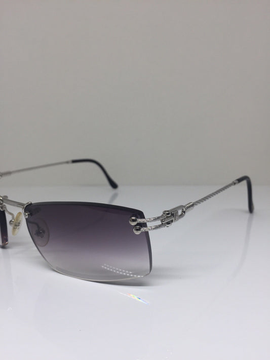 Vintage Fred Lunettes Orcade F4 Rimless Sunglasses Silver Sunglasses - Super Vision Optical