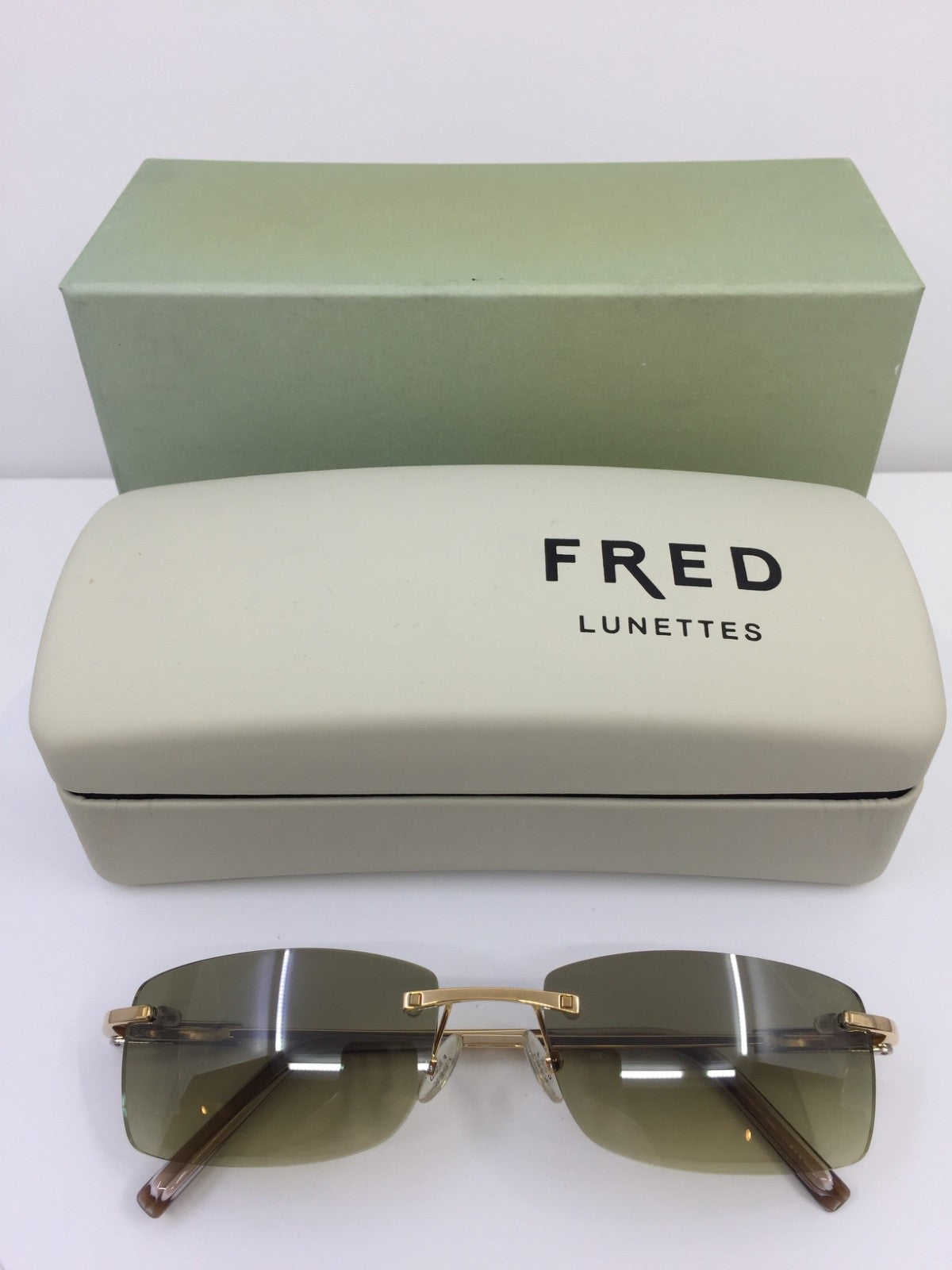 Vintage Fred Lunettes Fred Cayman F6 Solaire 201 Sunglasses Gold Sunglasses - Super Vision Optical