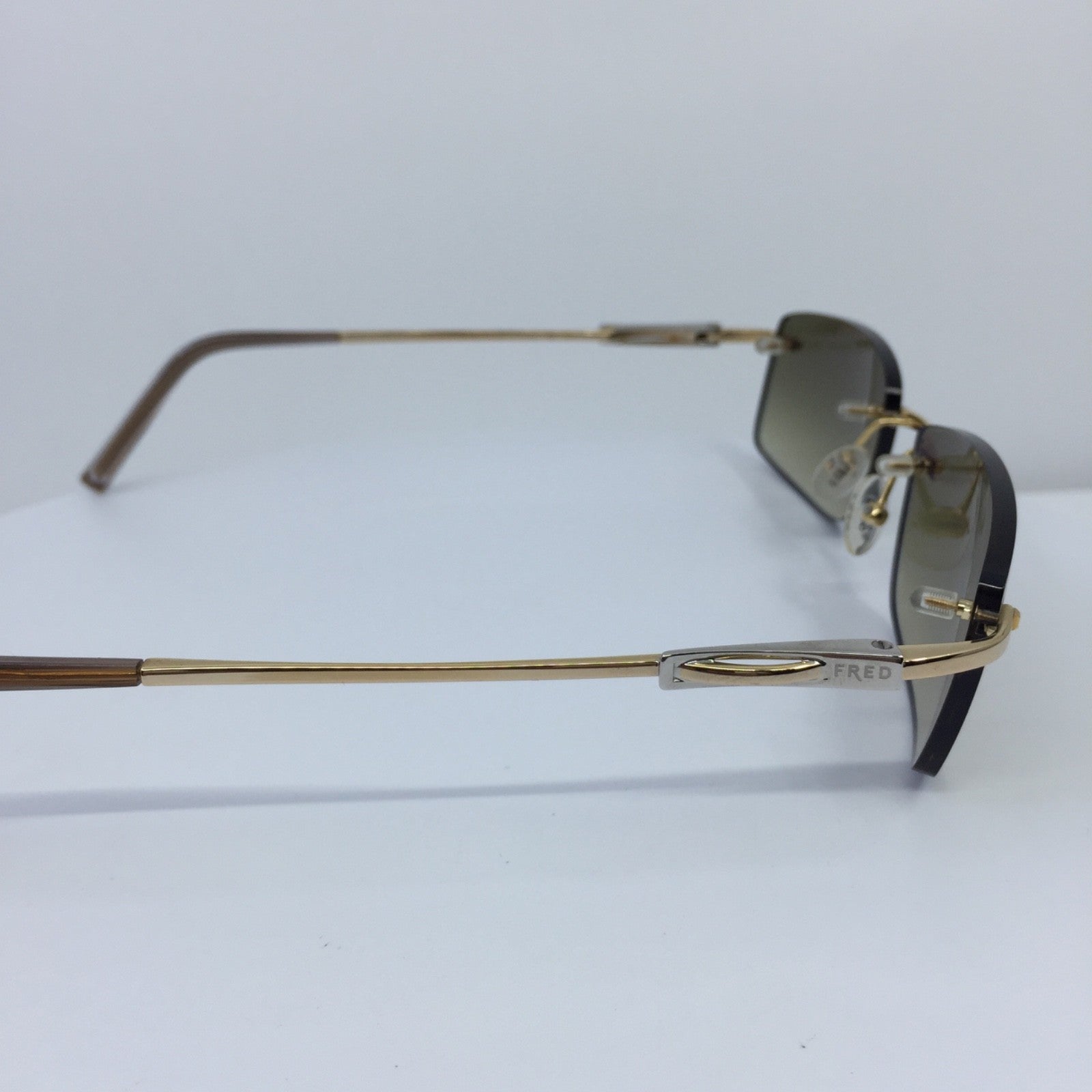 Vintage Fred Lunettes Fred Cayman F6 Solaire 201 Sunglasses Gold Sunglasses - Super Vision Optical