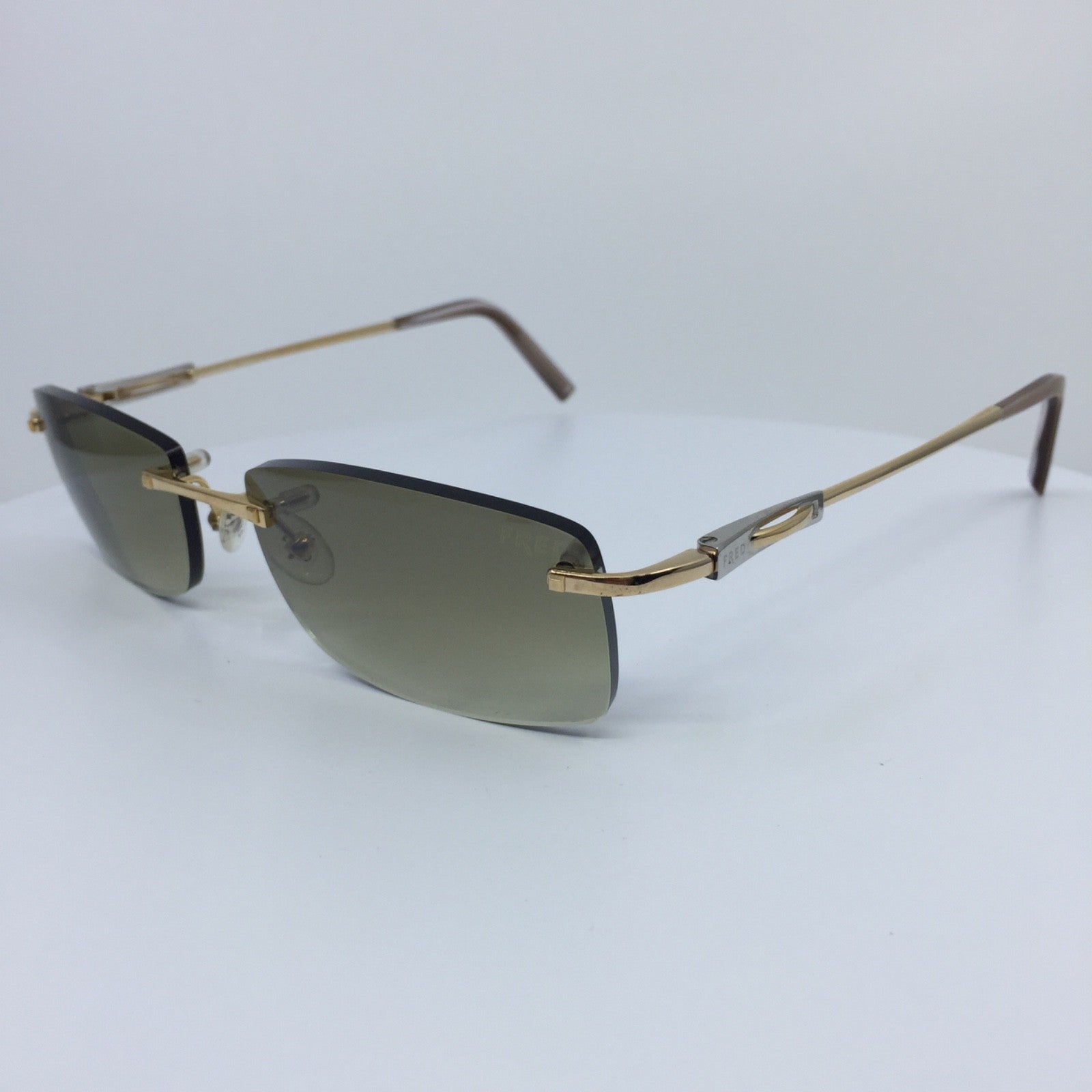 Vintage Fred Lunettes Fred Cayman F6 Solaire 201 Sunglasses Gold Sunglasses - Super Vision Optical