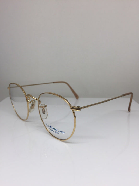 Vintage Ralph Lauren Polo Classic X By Ralph Lauren Gold Eyeglasses - Super Vision Optical