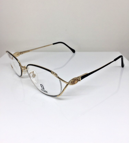 Vintage Fendi F82 BLACK VELVET Gold Sunglasses - Super Vision Optical
