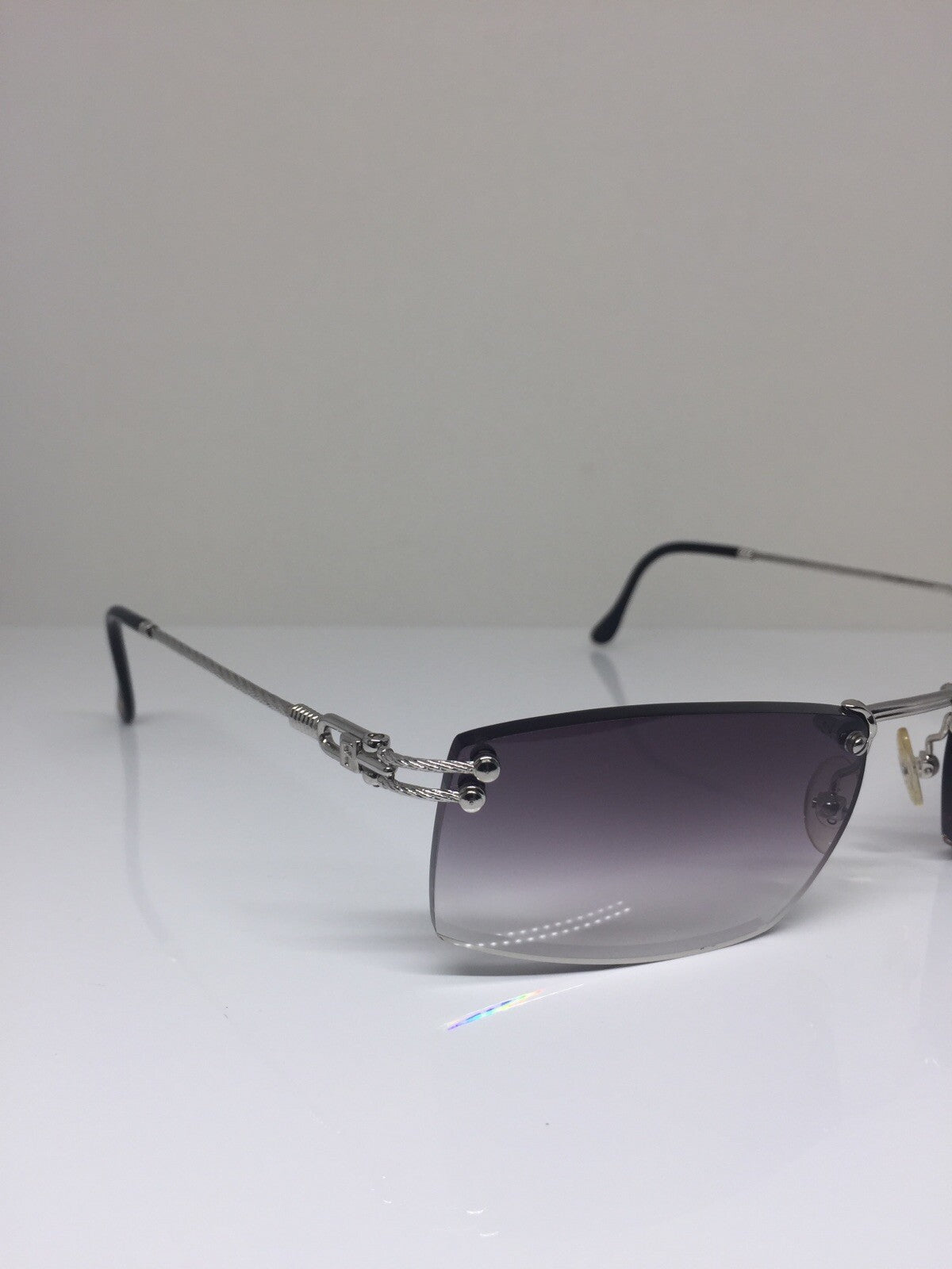 Vintage Fred Lunettes Orcade F4 Rimless Sunglasses Silver Sunglasses - Super Vision Optical
